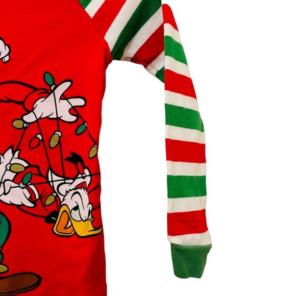 Disney Store Christmas Mickey Friends Kids Pajama Top Long Sleeve Size 6 Red Gre - Picture 5 of 5